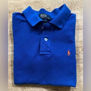 Vintage‎ Polo Ralph Lauren Boy’s Sz 7 Cobalt Blue Iconic Mesh Polo Shirt
